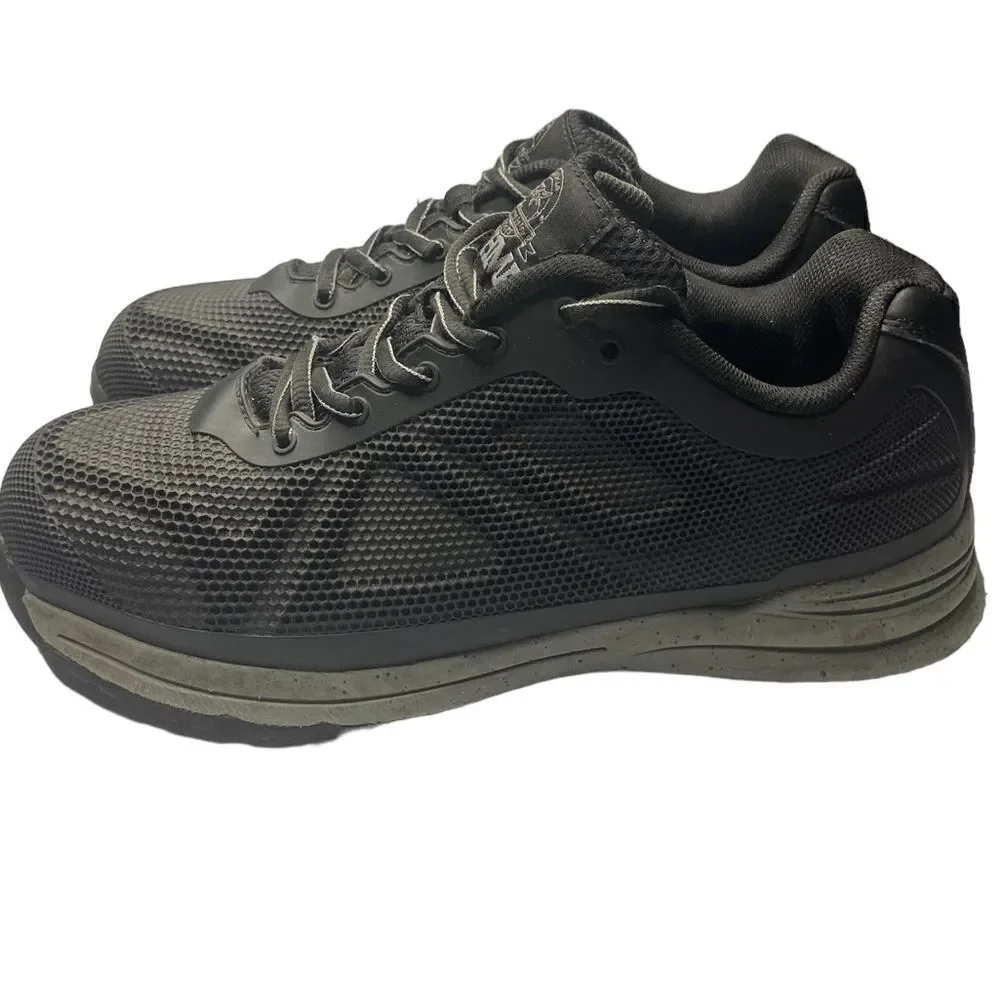 Brahma Mens Sz 7.5 Black Mesh Kamden Steel Toe Slip Resistant Work Shoes